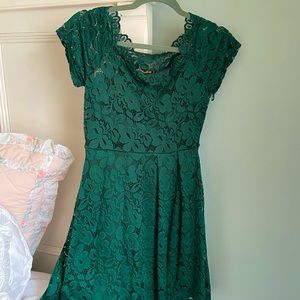 Hunter green lace dress